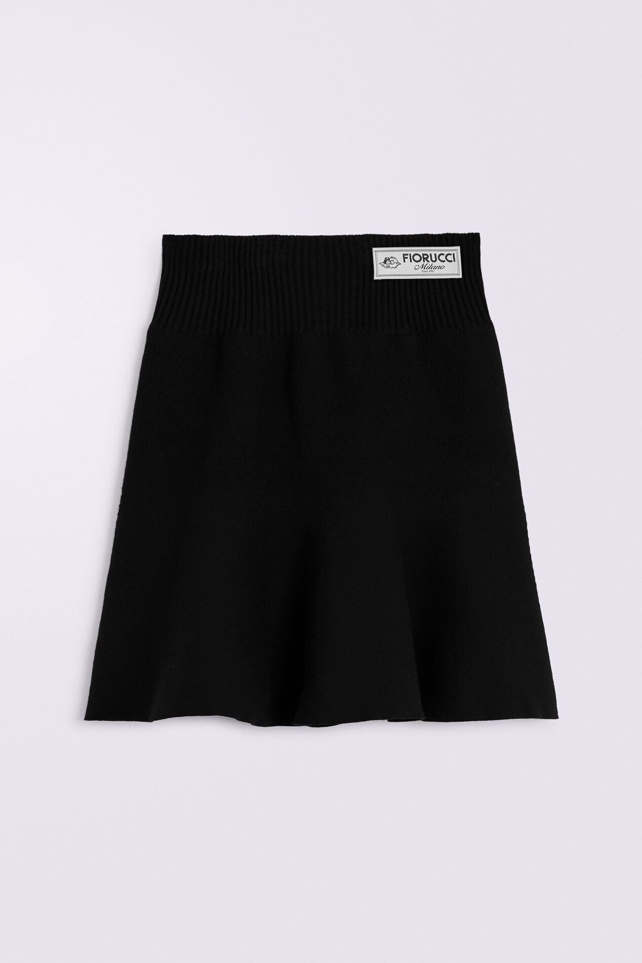 Knit Bubble Mini Skirt Black